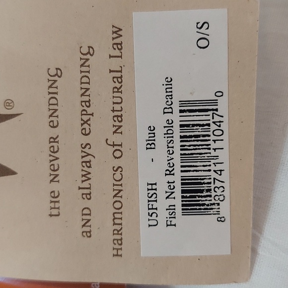 Prana Reversible Fishnet Beanie Blue / Coffee Brown. One Size - Picture 7 of 8